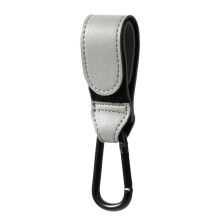 Crochet de poussette réglable en cuir PU pour bébé (A-1 pièce, gris) - Accessoire de voyage pour enfants,