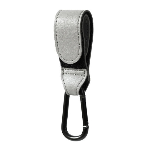 (A-1PCS Γκρι)Γάντζος καροτσιού μωρού Fashion PU Δερμάτινο ρυθμιζόμενο