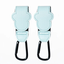 Crochets pour poussette (B-2PCS Bleu) - Crochets réglables en cuir PU pour poussette, organisateur de