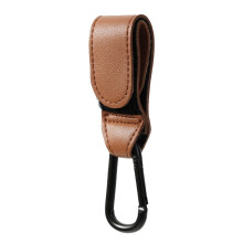 Crochet de poussette réglable en cuir PU pour bébé (A-1 pièce marron) - Accessoire de voyage pour enfants,