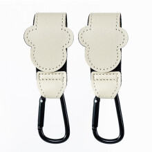 Crochets pour poussette (B-2 pièces, blanc), en cuir PU, réglables, pour sac à langer, accessoires de