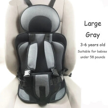 (gris grand) Tapis de siège de sécurité pour enfant de 6 mois à 12 ans Tapis de chaise respirant Coussin