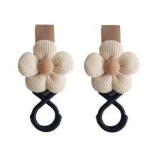 (Beige 2 pezzi) Gancio per passeggino Fiore dolce Carrello per bambini Ombrello Borsa appesa Gancio