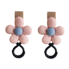 (Rosa 2 pezzi) Gancio per passeggino Fiore dolce Carrello per bambini Ombrello Borsa appesa Gancio per