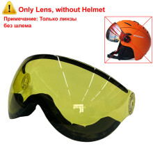 (XL (61-64 cm) - Solo lenti gialle) Casco da sci semi-coperto professionale MOON, integrale, sportivo,