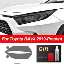 (Czarna) Folia ochronna na reflektory samochodowe Toyota RAV4 XA50 2019 2020 HD Przezroczysta, przydymiona,