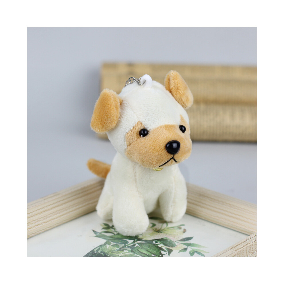 (White)Adorable peluche husky réaliste chien peluche chiot mignon porte-clés poupée
