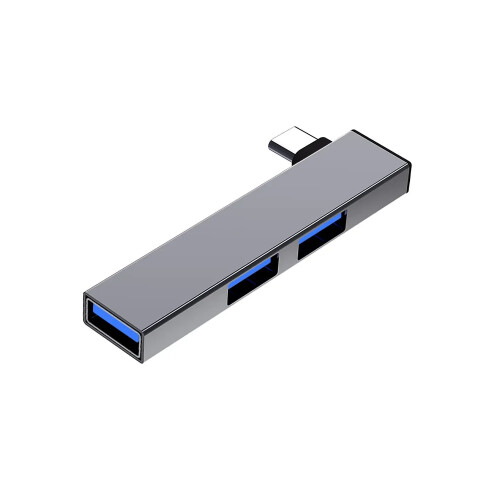 (TypeC-γκρι) 3 σε 1 USB HUB OTG USB 3.0/Type-C 3.0 To 3 USB Splitter Hub Ταχύτητα 5.0 Gbps