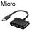 (Μαύρος micro) Προσαρμογέας τύπου C TF CF SD Αναγνώστης κάρτας μνήμης 1
