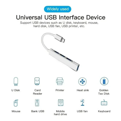 (Type-C Grey) 4 Θύρες USB 3.0 Hub USB Hub υψηλής ταχύτητας τύπου c Splitter 5Gbps 2
