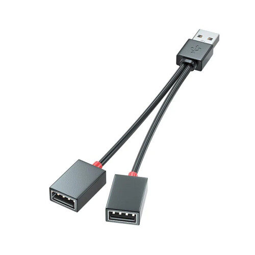 (μαύρο) USB HUB 1 σε 2 εξόδου Καλώδιο διαχωριστή αυτοκινήτου USB