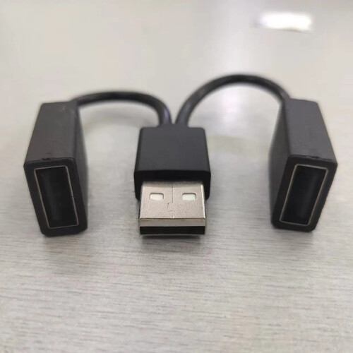 (μαύρο) USB HUB 1 σε 2 εξόδου Καλώδιο διαχωριστή αυτοκινήτου USB 2