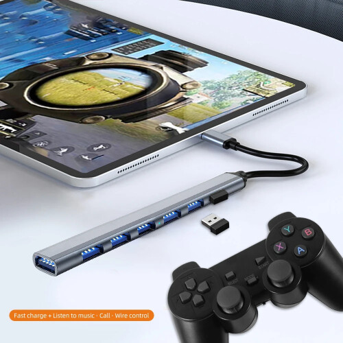 (7 Θύρα Τύπου C Γκρι)USB HUB USB 3.0 HUB USB 2.0 HUB USB C HUB Type C HUB Multi Splitter 2