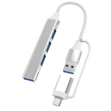 (Combo-Black) Universal 4 ΣΕ 1 USB-C HUB Κράμα αλουμινίου υψηλής ταχύτητας