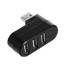 (Μαύρο) PzzPss 3 θυρών Multi 2.0 USB HUB Mini USB Hub High Speed Rotate Splitter Adapter Συμβατό