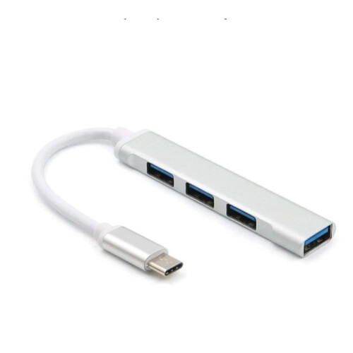 (Τύπος c Silver) 4 Θύρα USB 3.0 Hub USB Hub υψηλής ταχύτητας τύπου c Splitter 5Gbps