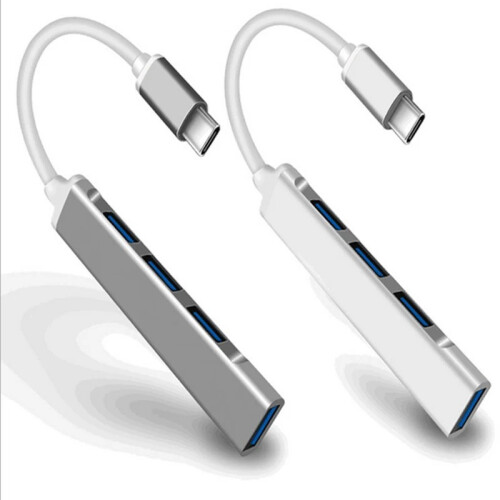 (USB Silver) 4Port USB 3.0 Hub USB Hub High Speed type c Splitter 5Gbps συμβατός υπολογιστής 1