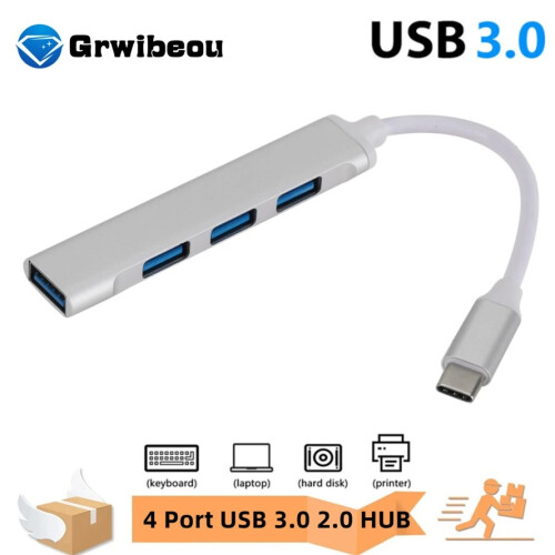 (Τύπος-C 3.0 γκρι) USB C HUB 3.0 Τύπος C 4 θυρών Προσαρμογέας διαχωριστή 1