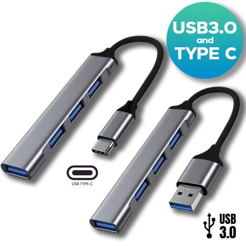 (Τύπος C-Grey) Universal 4 ΣΕ 1 USB-C HUB Κράμα αλουμινίου υψηλής ταχύτητας 2