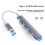 (USB 3.0 Silver) USB C HUB 3.0 Type C 4 θυρών Προσαρμογέας διαχωριστή πολλαπλών 3