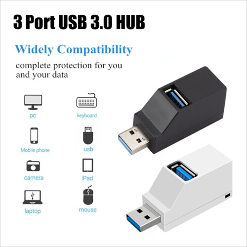 (μαύρο) USB 3.0 HUB Adapter Extender Mini Splitter Box 1 έως 3 Θύρες High Speed Mini USB 2.0 2
