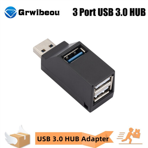 (μαύρο) USB 3.0 HUB Adapter Extender Mini Splitter Box 1 έως 3 Θύρες High Speed Mini USB 2.0 1