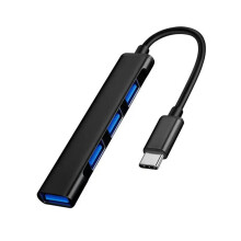 (Τύπος C-Black) Universal 4 ΣΕ 1 USB-C HUB Κράμα αλουμινίου υψηλής ταχύτητας