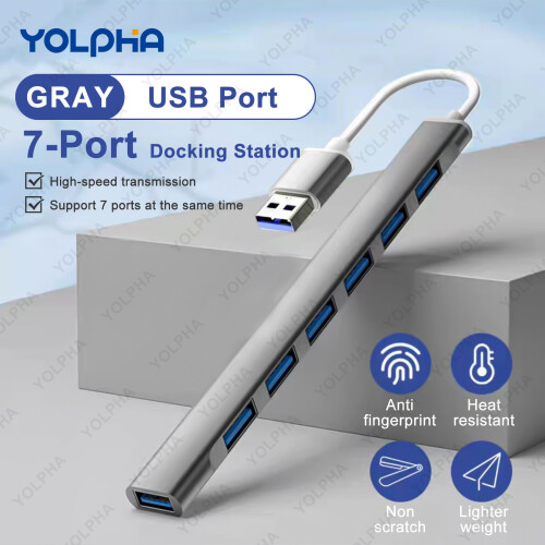 (4 Θύρες USB Γκρι) USB 3.0 HUB USB 2.0 HUB USB C HUB Τύπος C HUB Πολλαπλός διαχωριστής 1