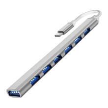 (7Θύρες TypeC Slivery)USB 3.0 HUB USB 2.0 HUB USB C HUB Type C HUB Multi Splitter Υψηλή ταχύτητα