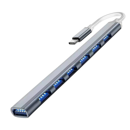 (7 Θύρες Type-C Grey)USB 3.0 HUB USB 2.0 HUB USB C HUB Type C HUB Multi Splitter High Speed 5Gbps