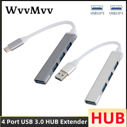 (USB Silver) Type C USB C HUB 3.0 High Speed 4 Port Multi Splitter Adapter Συμβατό με OTG 1
