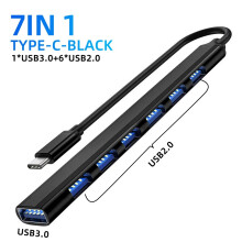 (7 Θύρα Τύπου C Μαύρο) HUB USB 3.0 HUB USB 2.0 HUB USB C HUB Τύπος C HUB Πολλαπλός