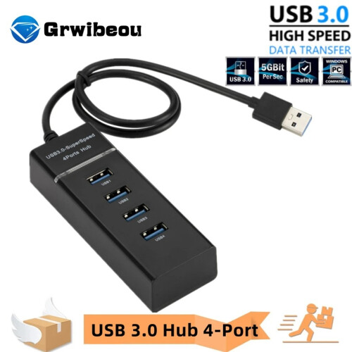 (USB 3.0 HUB) 4 θύρες USB 3.0 Hub USB Hub High Speed USB Splitter Adapter Expander Συμβατό 1