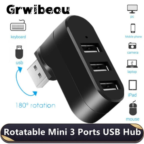 (USB 2.0 Hub) USB 2.0 Hub USB Hub 2.0 Multi USB Splitter Hub Περιστρεφόμενος 3 Port Multiple 1