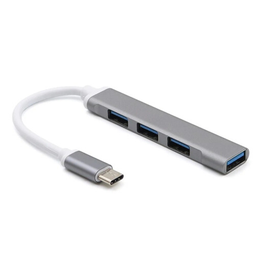 (Τύπος γκρι c) 4 Θύρα USB 3.0 Hub USB Hub υψηλής ταχύτητας τύπου c Splitter
