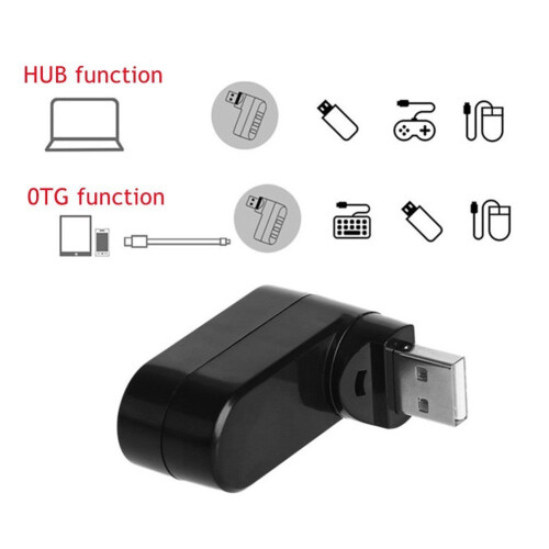 (Λευκό) PzzPss 3 θυρών Multi 2.0 USB HUB Mini USB Hub High Speed Rotate Splitter Adapter Συμβατό 2
