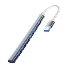 (7 Θύρες USB Grey)USB 3.0 HUB USB 2.0 HUB USB C HUB Type C HUB Multi Splitter Υψηλή ταχύτητα