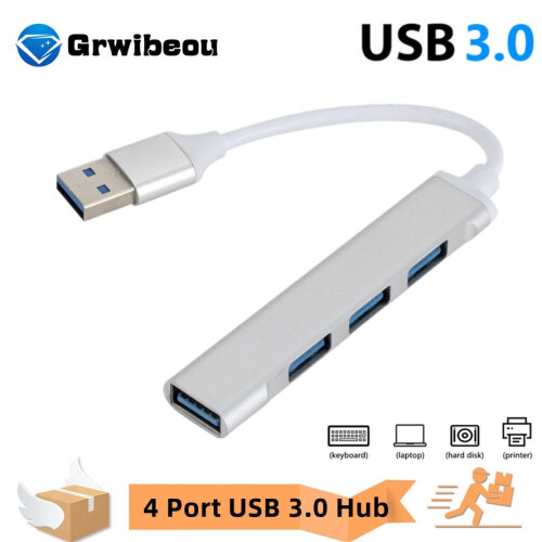 (Type-C Sliver) 4Port USB 3.0 Hub USB Hub High Speed type c Splitter 5Gbps συμβατός υπολογιστής 1