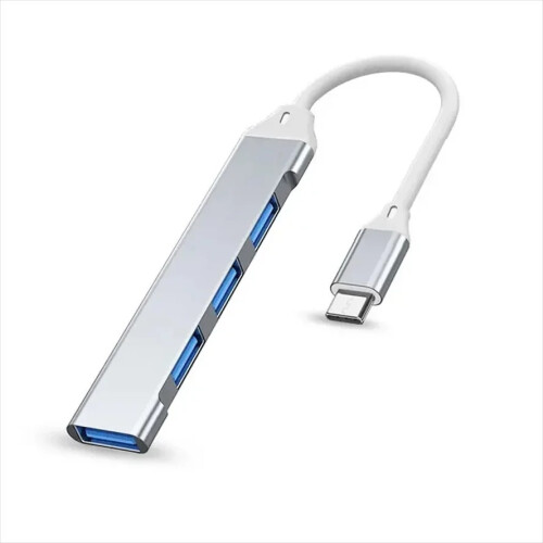 (Type-C Sliver) 4Port USB 3.0 Hub USB Hub High Speed type c Splitter 5Gbps συμβατός υπολογιστής
