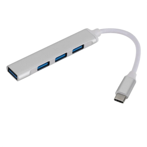 (Type-C 3.0 Silver) USB C HUB 3.0 Type C 4 θύρες Προσαρμογέας διαχωριστή πολλαπλών