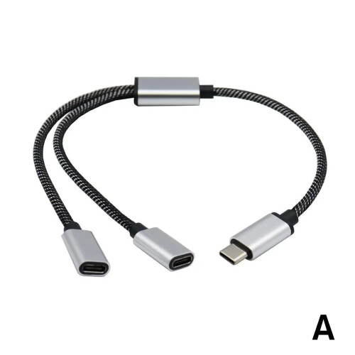 (A) USB C Αρσενικό έως Διπλό USB C Θηλυκό διαχωριστή τύπου C Hub Συμβατό
