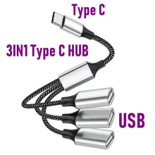 (3IN1 Type C Έκδοση)Εκτάσεις διανομέα USB τύπου C γενικής χρήσης Διαχωριστής
