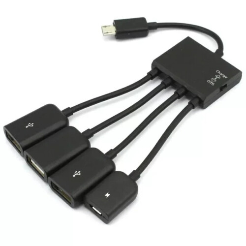 (TYPE-C) 4 θύρες Micro USB Type-c Power OTG Extender Hub Μαύρο συμβατό Tablet Android Smartphone 1