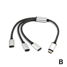 (B) USB C αρσενικό έως διπλό USB C θηλυκό διαχωριστή τύπου C Hub Powerbanks