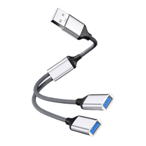 (Ασημί usb έως 2usb) USB σε 3 USB 2.0 HUB Προσαρμογέας πολλαπλών διαχωριστών