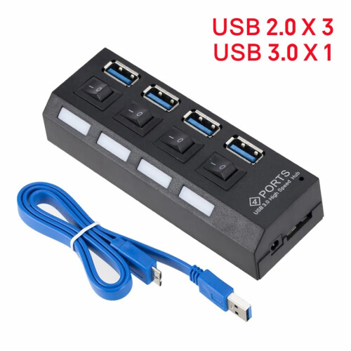 (Καλώδιο HUB-USB 4 θυρών) Mini USB HUB 3.0 Super Speed 5Gbps usb3.0 4 θυρών HUB Φορητός