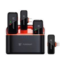 Douying S6 Kabelloses Lavaliermikrofon, 2-zu-2 mit Ladeetui - 2 RX + 2 TX mit Ladeetui