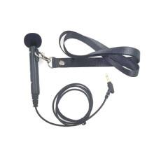 MK-7 3,5-mm-Handlautsprecher-Umhängemikrofon mit Ellenbogengelenk und Umhängeband (Farbe: Schwarz)