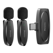 YESIDO KR13 Eins-zu-zwei-Latency-Wireless-Lavaliermikrofon Typ-C-Empfänger (Schwarz) - KR11