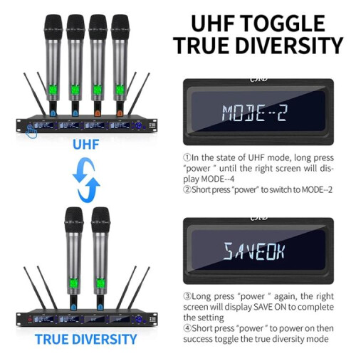 XTUGA M6604S-H Eins-zu-vier True Diversity Drahtloses Mikrofon Handmikrofon-A400-B 1